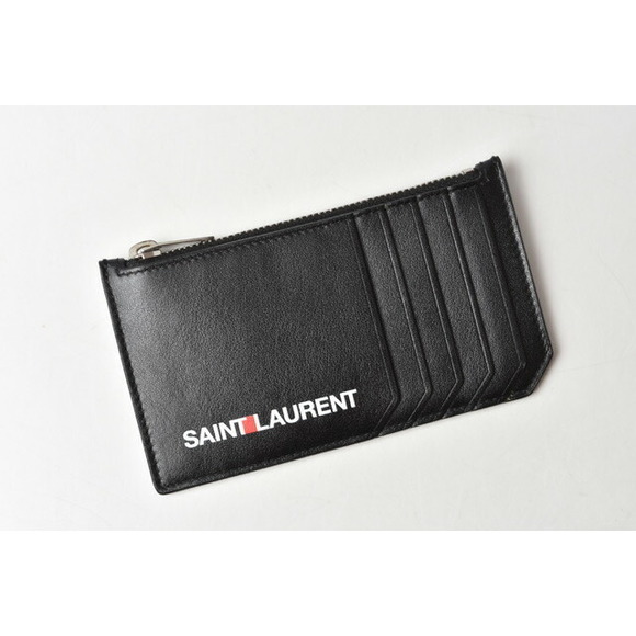 Saint Laurent Ship Coin Case Calf Black Pouch - Picture 1 of 9
